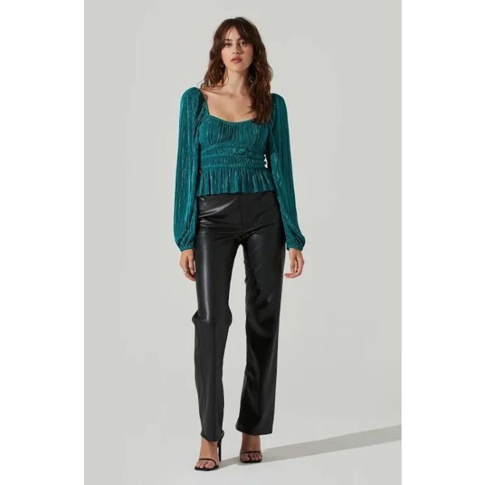 NWT Astr Teal Long Sleeve Blouse
